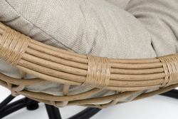 "Венеция" подвесное кресло-кокон из искусственного ротанга, цвет соломенный с бежевой подушкой