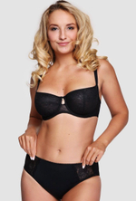 Лёгкий бюстгальтер-балконет с мягкой чашкой на каркасах (Размер: 75C) (Цвет: пудровый)