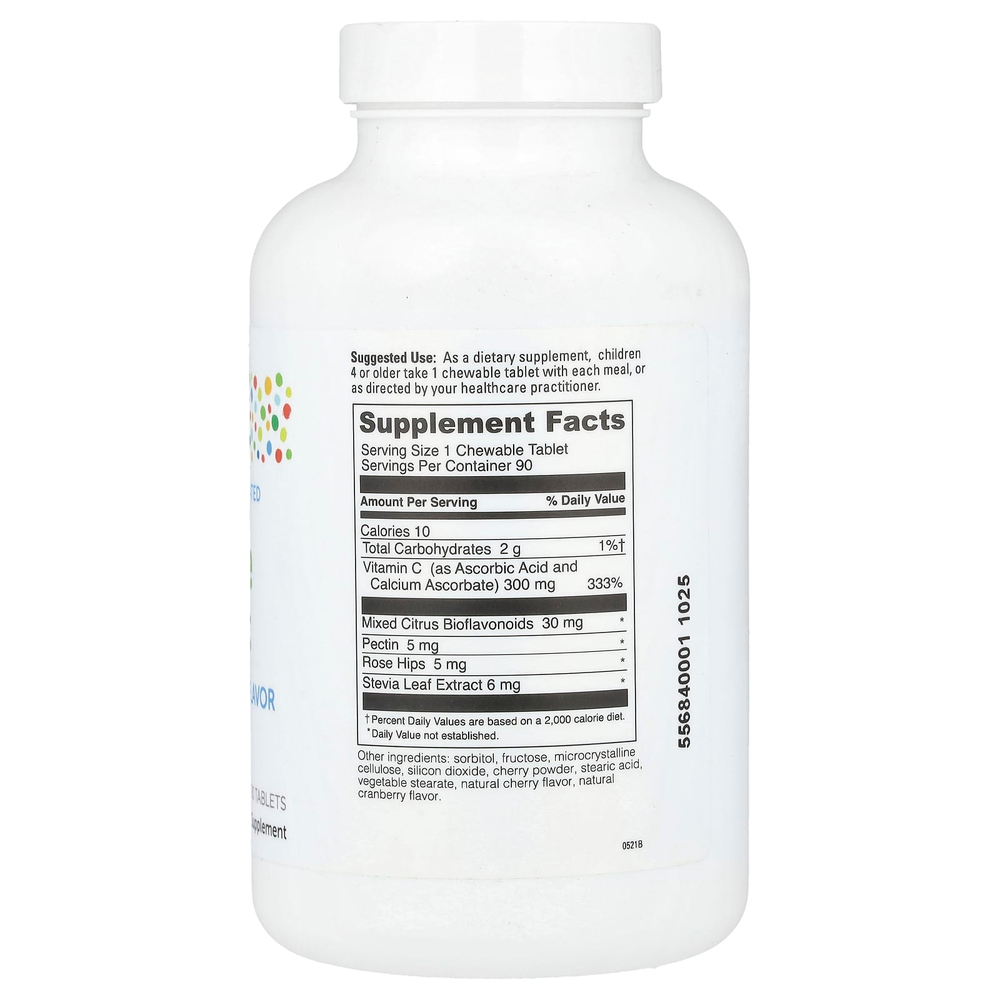 Little DaVinci, жевательный витамин C, натуральная вишня, 90 таблеток