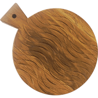 Доска для подачи круглая с ручкой(5см);дуб;D=240,H=25мм