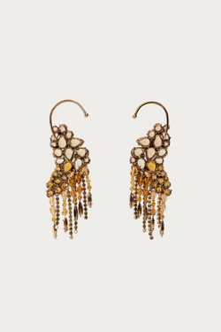 ZARA X MARISA BERENSON МЕРЦАЮЩИЕ СЕРЬГИ С КАМНЯМИ , ЗОЛОТИСТЫЙ