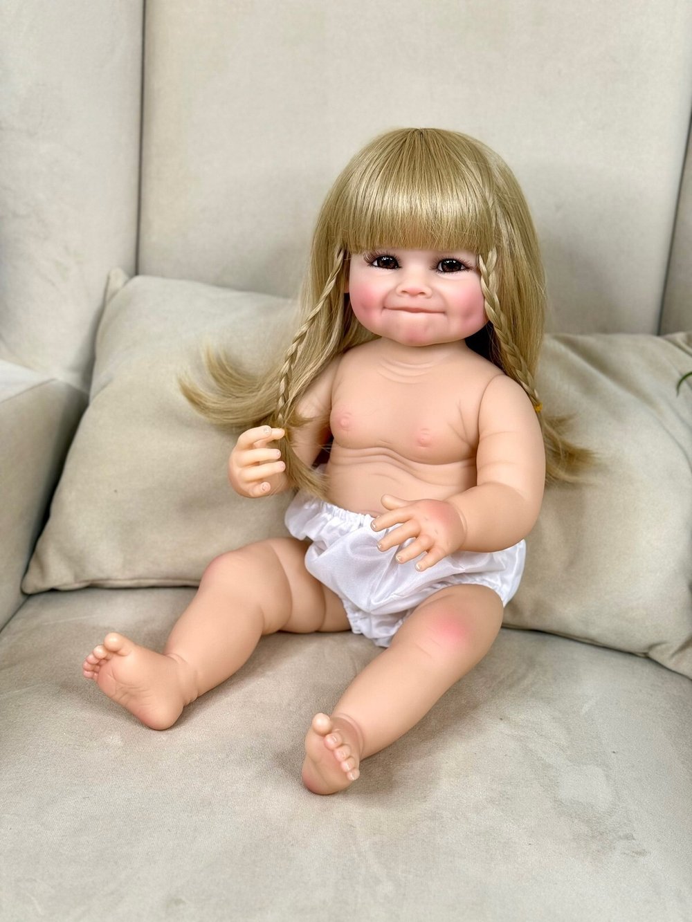 Кукла Реборн виниловая 55см без одежды (FA-134W)