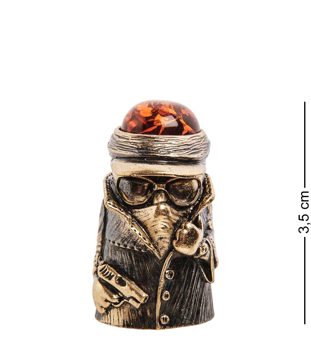 AM-2990 Наперсток «Гангстер» (латунь, янтарь)