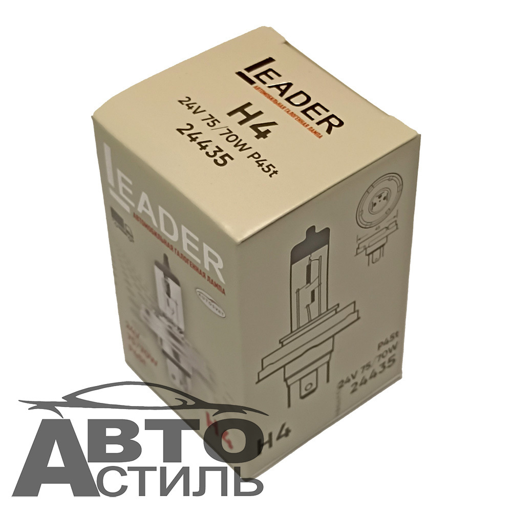 Автолампа H4 24V 75/70W Р45t Автосвет LEADER 24435 шт