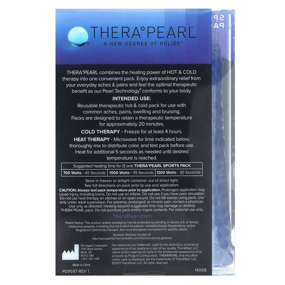 TheraPearl, многоразовая упаковка, меняющая цвет, с помощью горячего и холодного напитка, для физической активности, с ремешком, 1 шт.