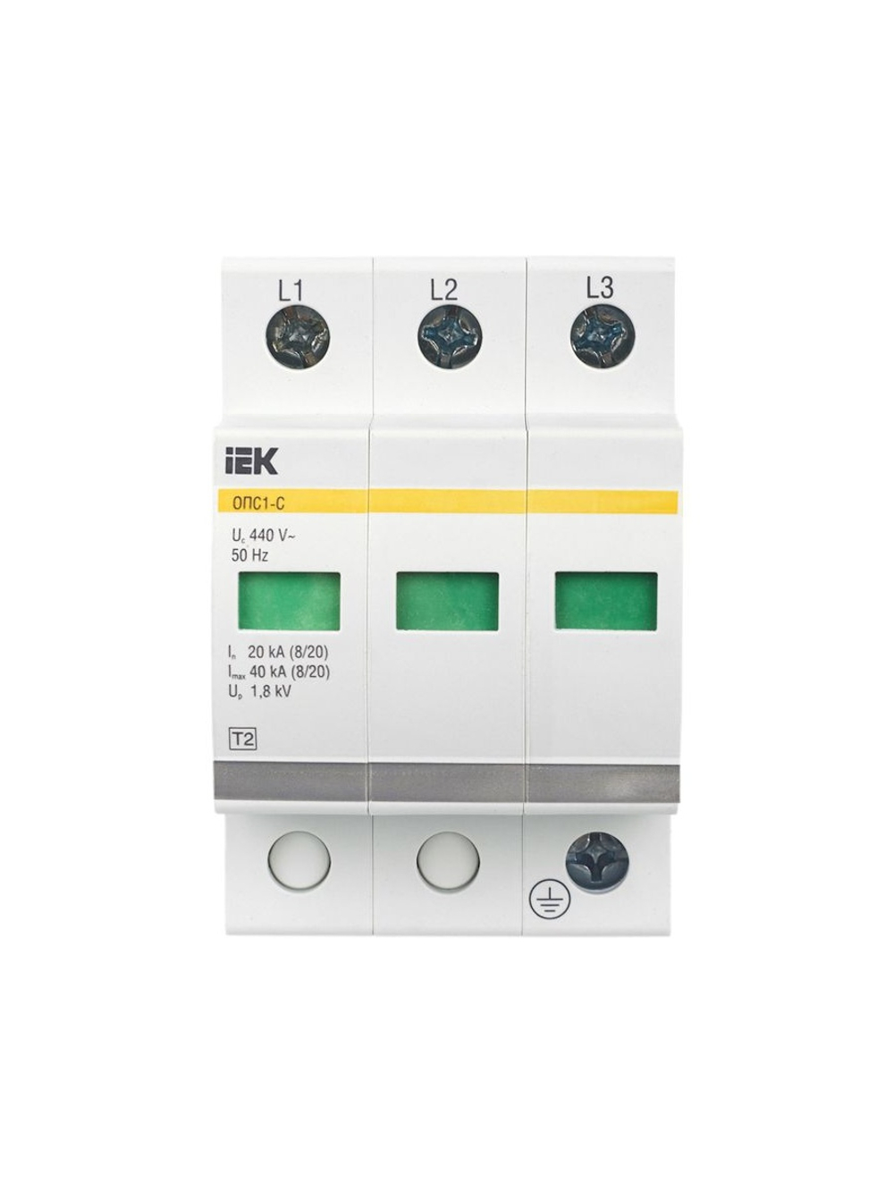 Ограничитель перенапряжения ОПС1-C 3P KARAT IEK MOP20-3-C