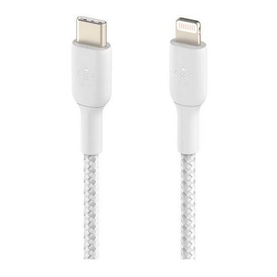 Кабель Belkin Boost Charge Braided USB-C - Lightning 2 м (CAA004bt2MWH) белый