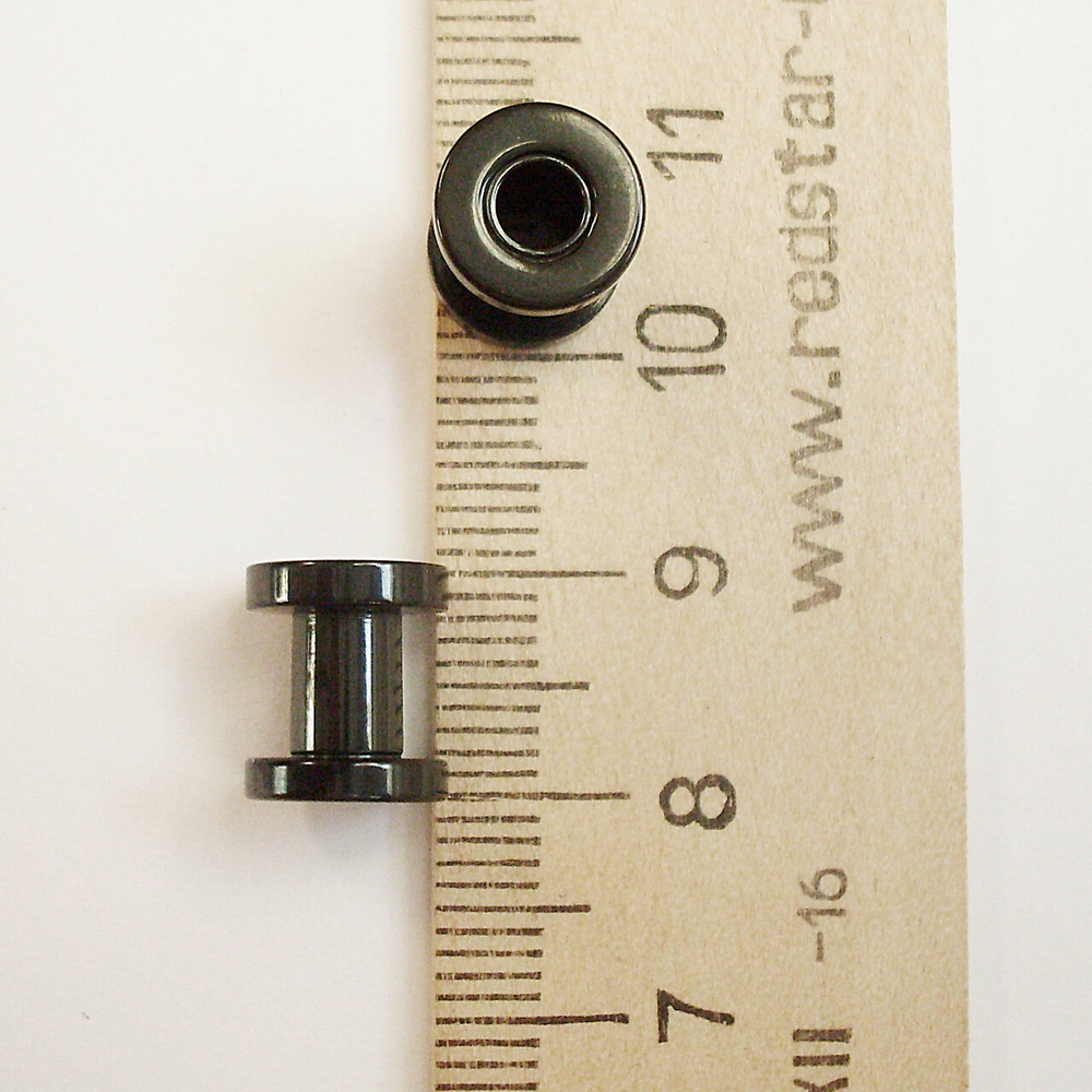 Тоннель диаметр 5 мм для пирсинга ушей (медицинская сталь). Титановое покрытие 1 пара