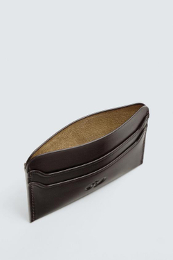 ZARA КОЖАНЫЙ КАРТХОЛДЕР, КОРИЧНЕВЫЙ