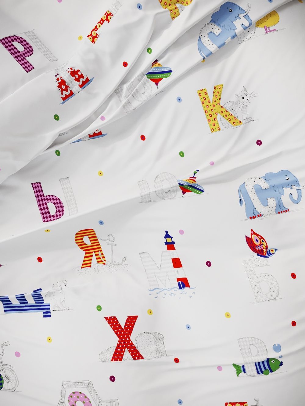 Наволочка комплект 2шт перкаль Сказка "Азбука" 30х30 см на молнии