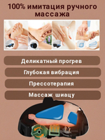 Массажер для ног и стоп электрический роликовый с мощным подогревом, лимфодренажный бодо релакс на 360 градусов Axentra