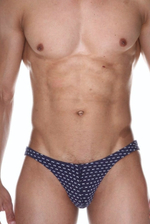 Темно-синие трусы-слипы с принтом в виде бантов (Размер: L) (Цвет: темно-синий)