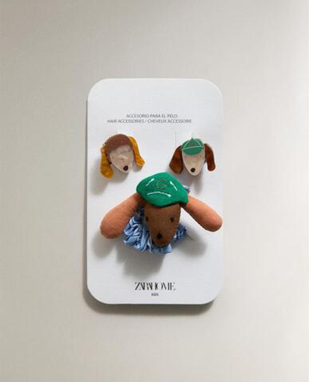 ZARA HOME НАБОР ИЗ РЕЗИНКИ И ЗАКОЛОК "СОБАКА", СИНИЙ