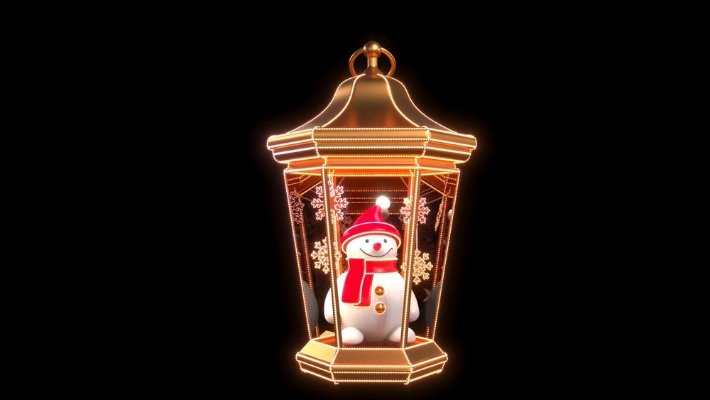 большой Фонарь со снеговиком внутри