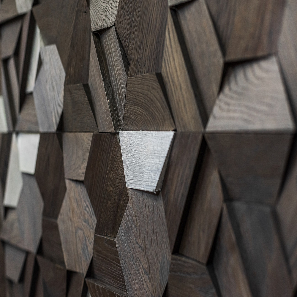 Деревянная мозаика для стен Wood Mosaic Магна эбен