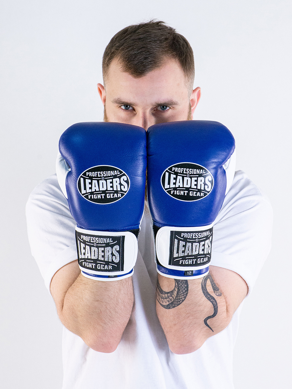 Перчатки боксерские LEADERS LS 2 BL/WH (сине-белые)