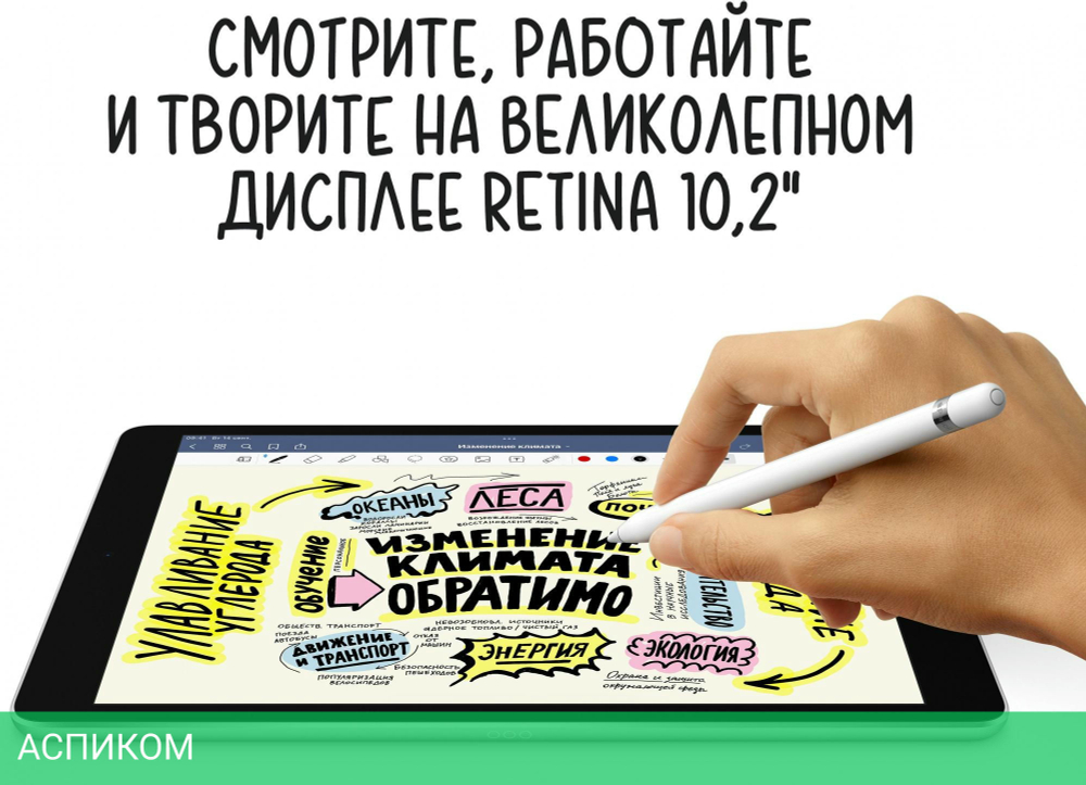 Планшет Apple iPad 10.2 9th Gen 256GB Wi-Fi Space Grey A2602 (MK2N3LL/A)