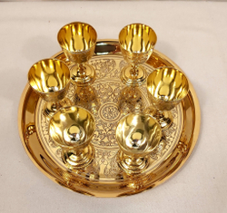 Набор рюмок с блюдцем на 6 персон Златоуст