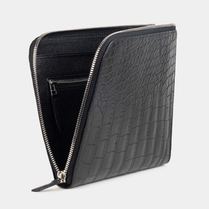 Сумка мужская Hector из кожи аллигатора, черного цвета