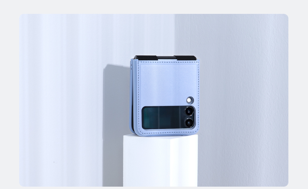 Чехол из искусственной кожи фиолетового цвета от Nillkin для Samsung Galaxy Z Flip 4 5G, серия Qin Leather