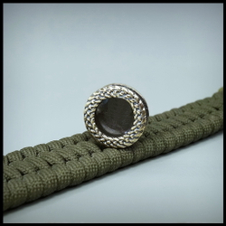 Бусина - вставка для браслета из паракорда "Георгий" , мельхиор