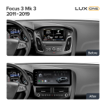 Магнитола для Ford Focus 3 2011-2019 - Teyes LUX ONE 360 монитор 12.3" 2K QLED на Android 10, ТОП процессор, CarPlay, 4G SIM-слот, 6/128 ГБ, 4 камеры в комплекте