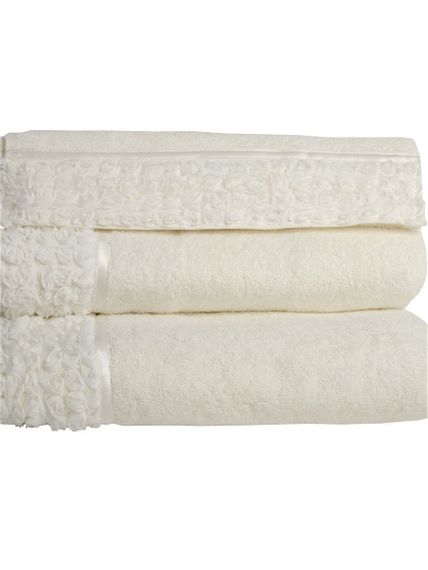 Набор полотенец ROSA РОСА  кремовый 3пр 30х50 50х100 и 70х140 Maison Dor Турция