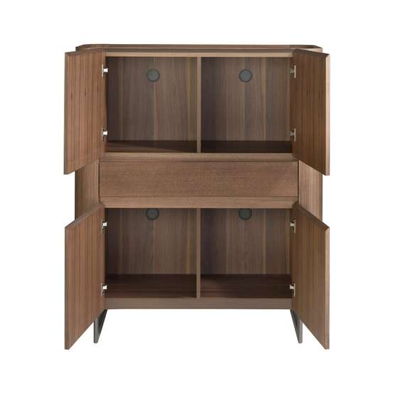 Высокий буфет 3251/437-I из ореха и темной стали