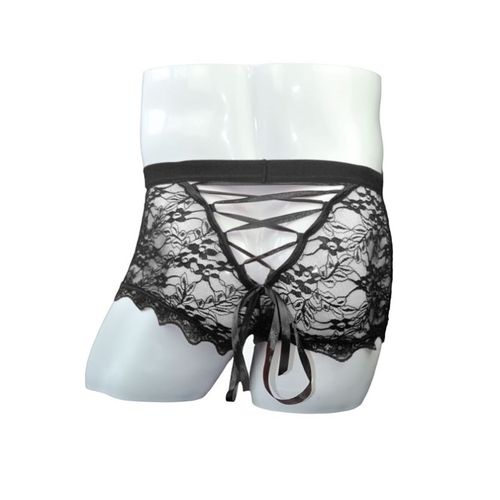 Мужские трусы боксеры черные кружевные Romeo Rossi RR6097-2