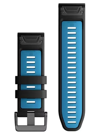 Ремешок Garmin QuickFit 26 мм силиконовый Black/Cirrus Blue 010-13281-05