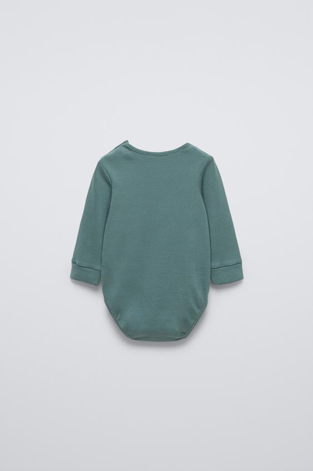 ZARA НАБОР ИЗ ДВУХ БОДИ В ТОНКИЙ РУБЧИК, ЗЕЛЕНОВАТО-СИНИЙ