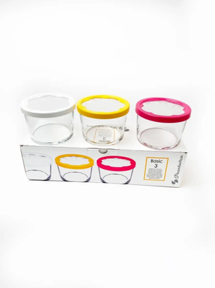 "PSB" BASIC" Набор банок для хранения 3шт. 0,22л