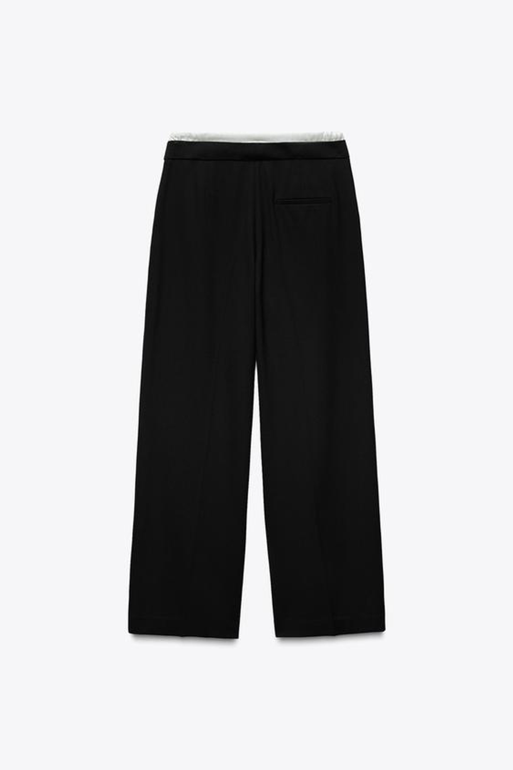 ZARA БРЮКИ WIDE LEG С ДВОЙНЫМ ПОЯСОМ, ЧЕРНЫЙ