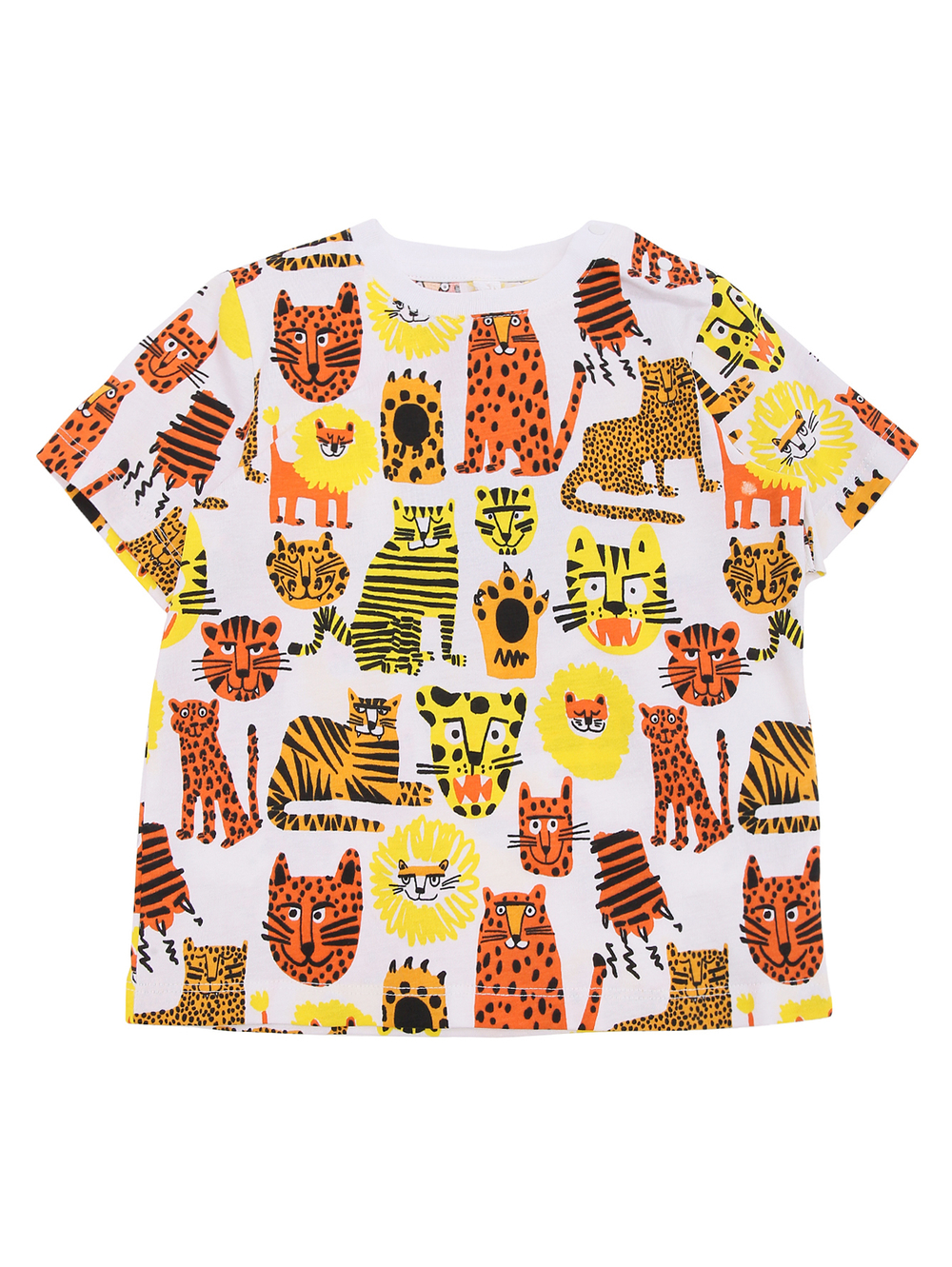 Футболка STELLA McCARTNEY Белый/Принт: львы, тигры, леопарды Мальчик