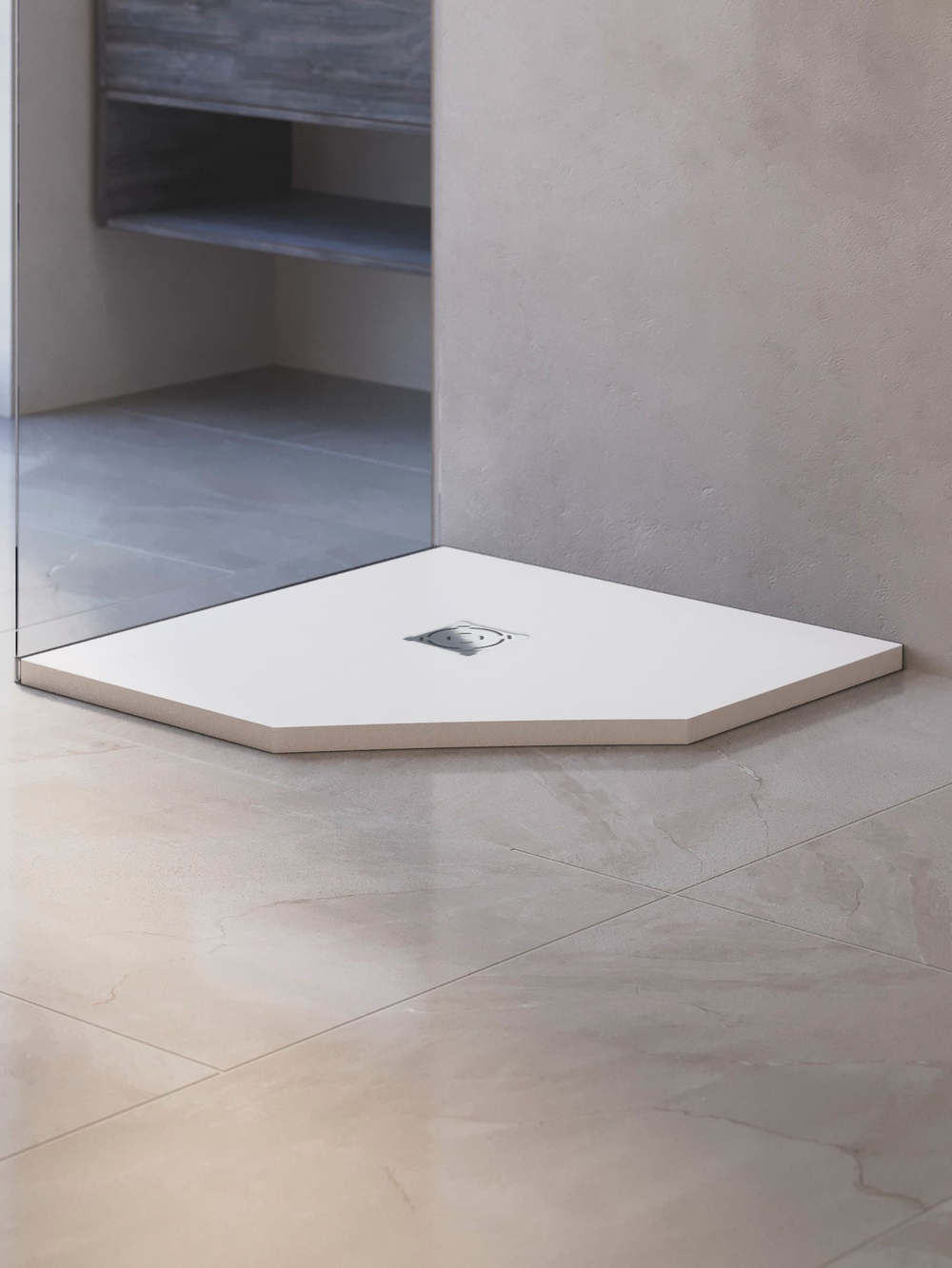 Душевой поддон трапеция RGW ST/T-W Белый (1000x1000)