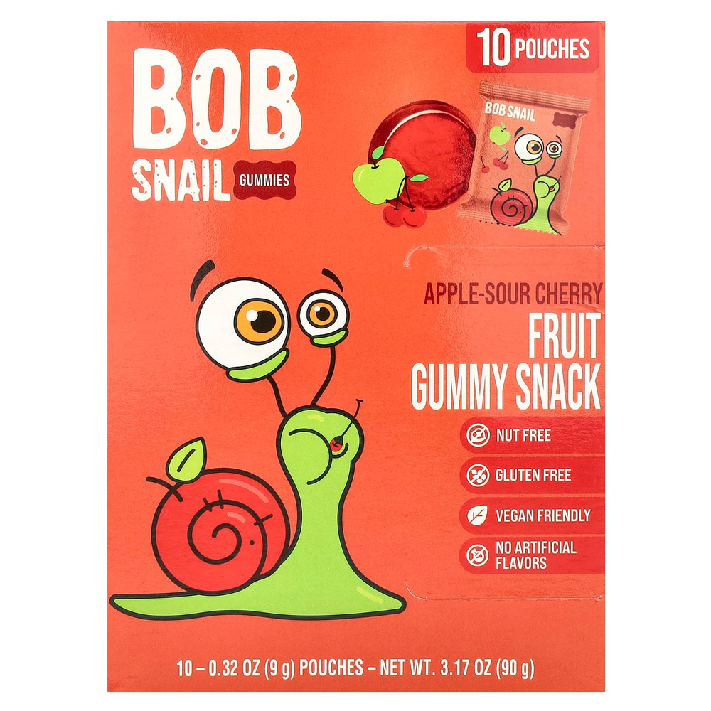 Bob Snail, фруктовое желе, яблоко и вишня, 10 шт., 90 г