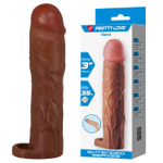 Коричневая насадка на пенис Gerd - 19,5 см. (Цвет: коричневый)