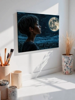 Картина на стену 40 X 50 Девушка с луной