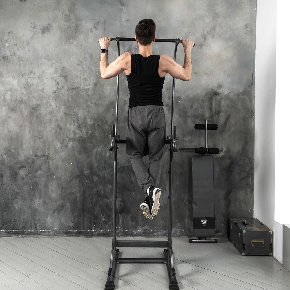 Турник-брусья DFC G-series с прямой скамьей с валиками