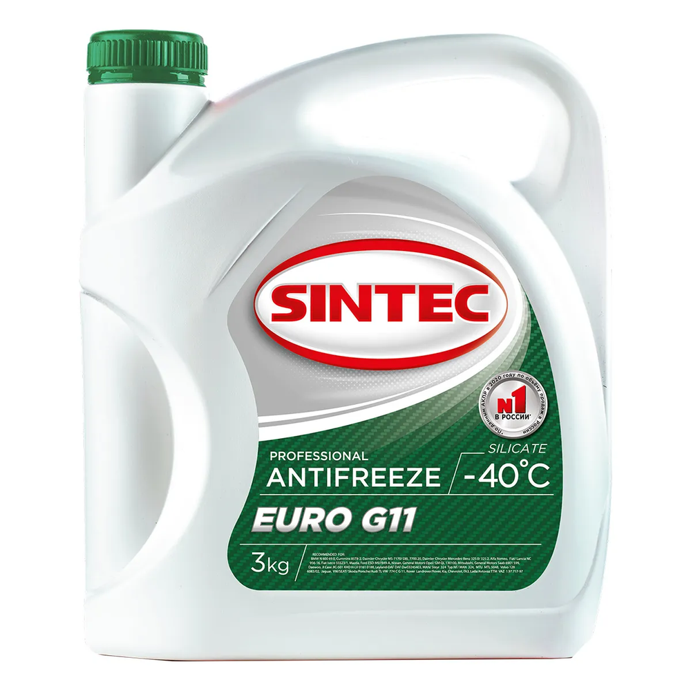 Антифриз Sintec Euro G11, зеленый, 3 кг