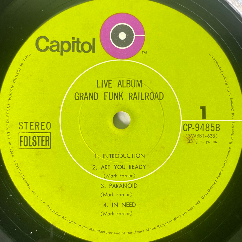 Grand Funk - Live Album 2LP (Япония 1970г.)
