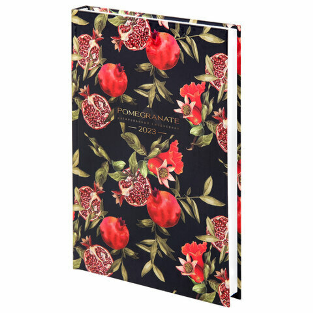 Ежедневник датированный на 2023 (145х215 мм), А5, STAFF, ламинированная обложка, "Pomegranate", 114196