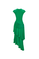 Асимметричное платье макси из вискозного крепа с драпировкой