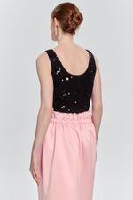 Топ из твида с бисером и пайетками