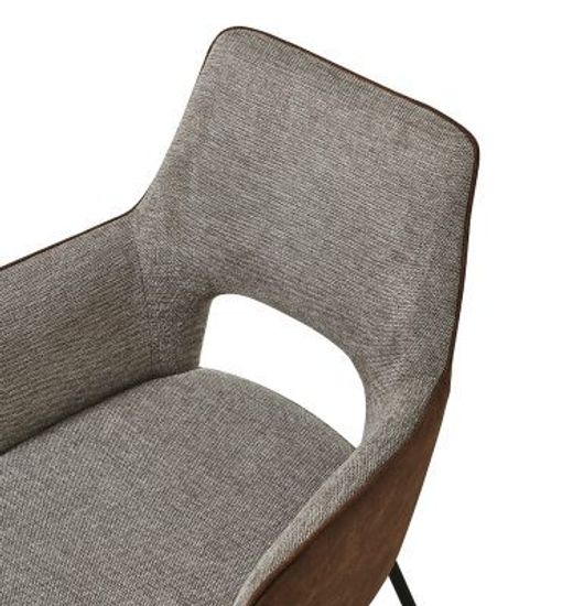 Стул мягкий обеденный с подлокотниками Krup 2 серый