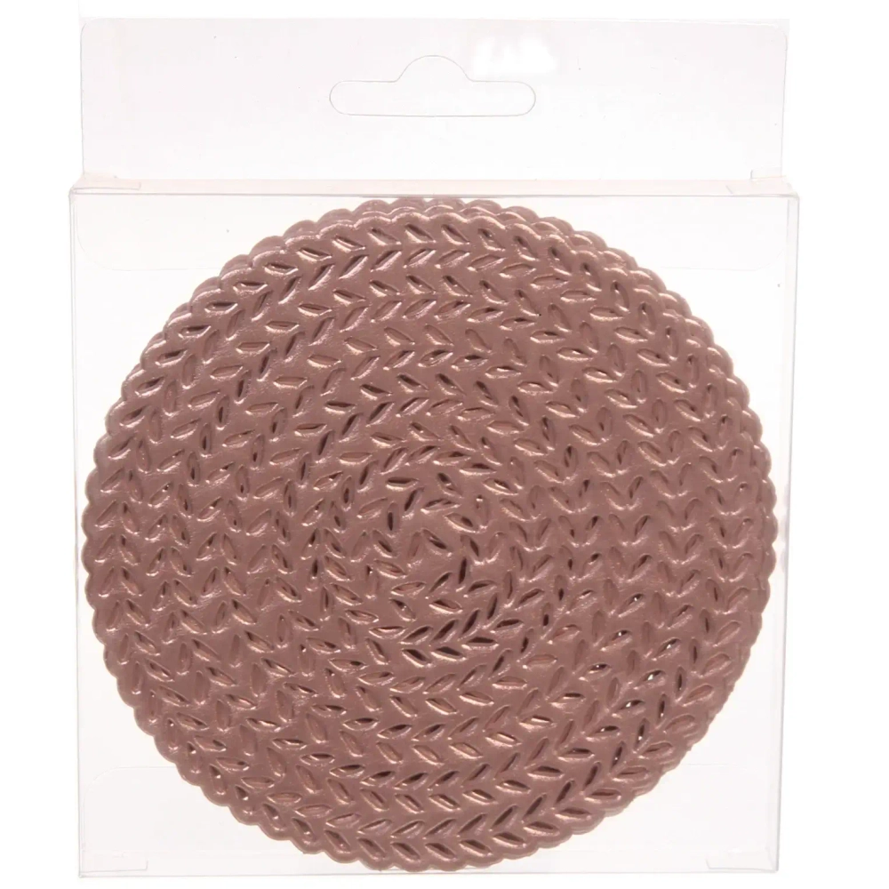 Подставка под кружку 10см в наборе 4шт «Паутинка» охра