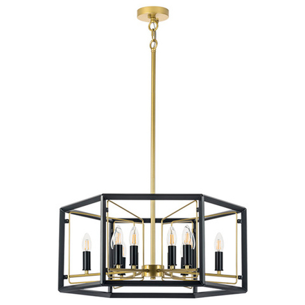 713327 Люстра REGOLO 12х40W E14 ЧЕРНЫЙ МАТОВЫЙ/ЗОЛОТО