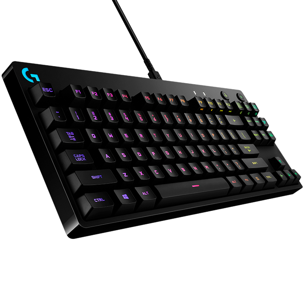 LOGITECH G PRO TKL Corded Mechanical Gaming Keyboard - BLACK - RUS - USB - CLICKY