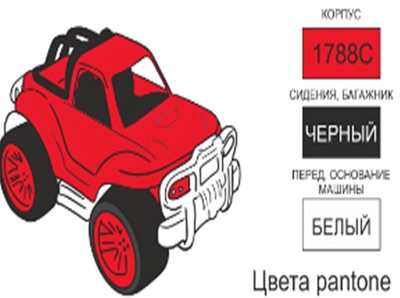 Пластмассовая игрушечная машина "Джип" красно-черный (38*25*22 см) сетка