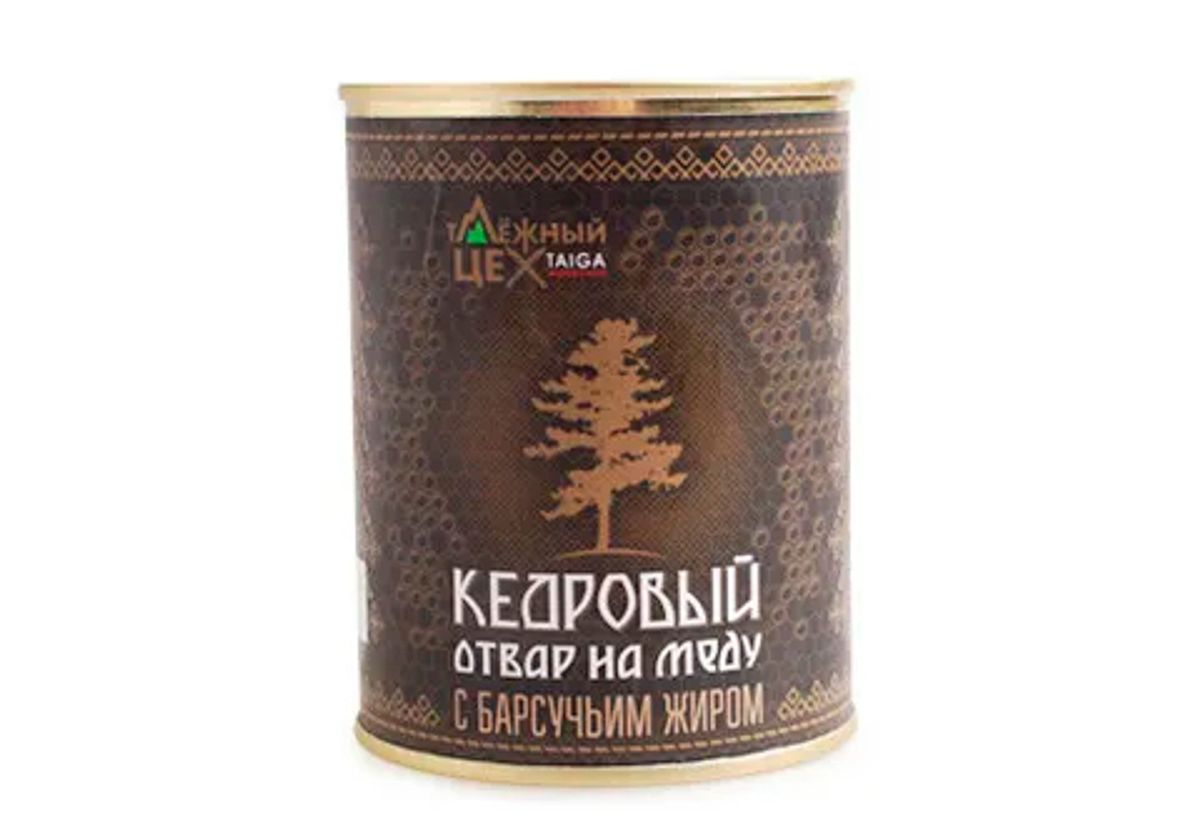 Кедровый отвар на меду с барсучьим жиром, 350г